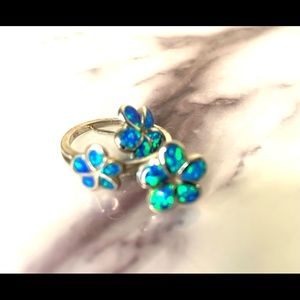 Opal earring and ring set.